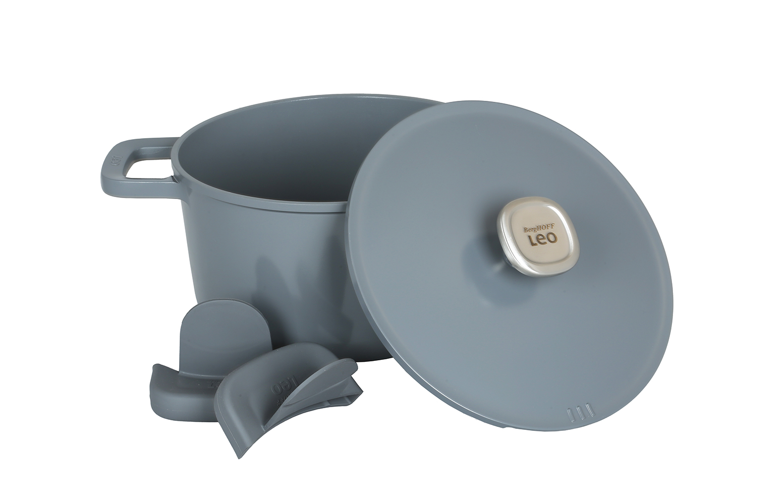 Berghoff Leo Phantom Kapakli Yapişmaz Derin Tencere 24 Cm Smoked Grey - 2