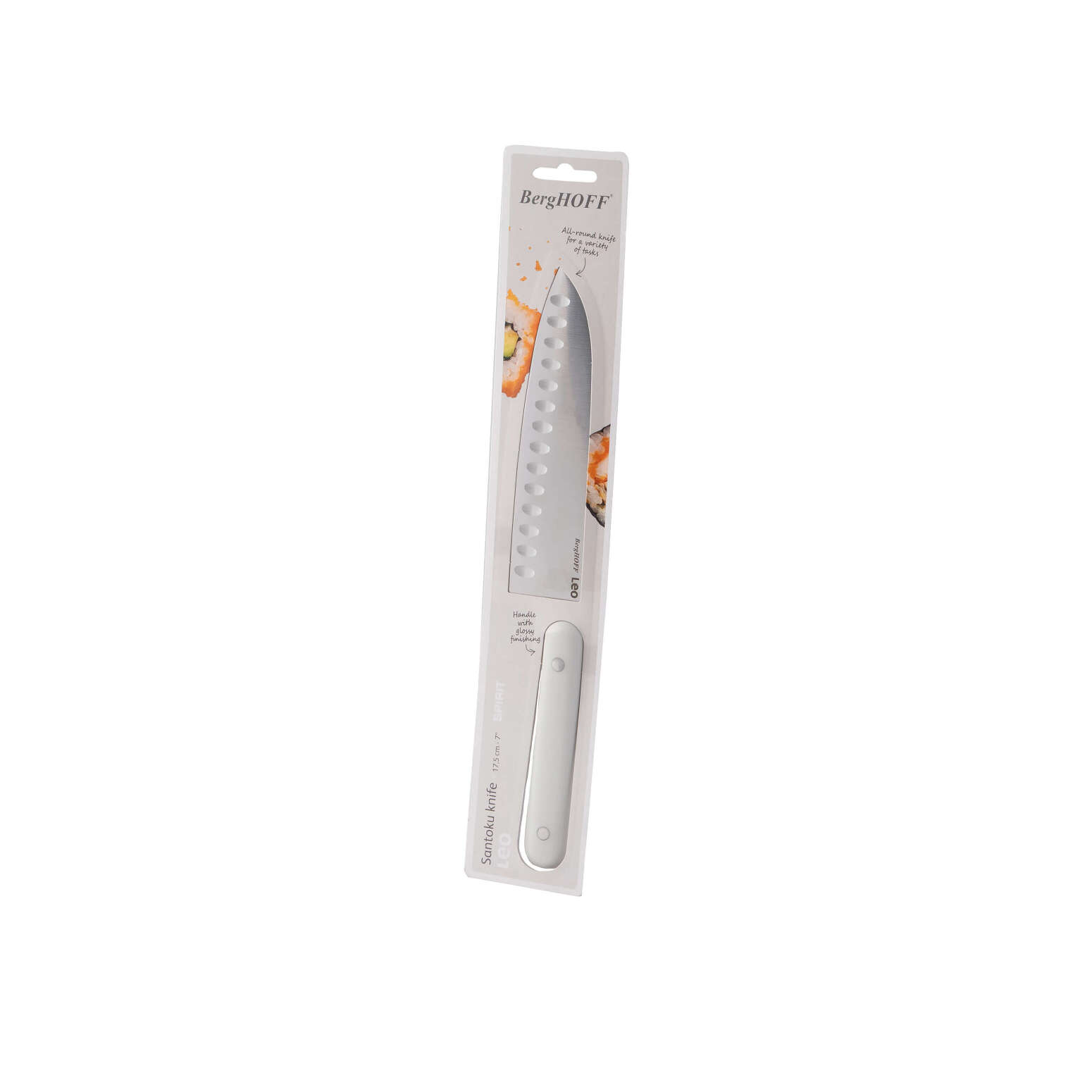 Berghoff Leo 18/10 Paslanmaz Çelik Beyaz Santoku bıçağı 17,5 cm - 3