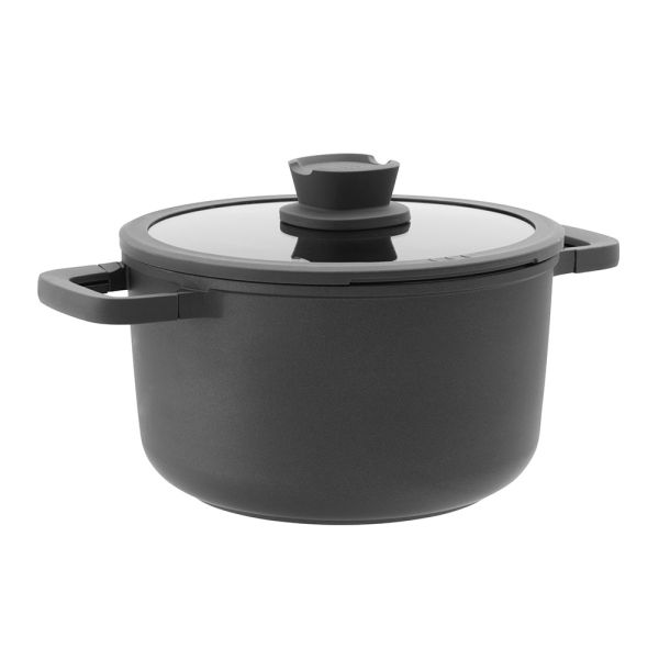 BergHOFF LEO STONE Yapışmaz Kapaklı Alüminyum Döküm Derin Tencere 24x14 cm - 1