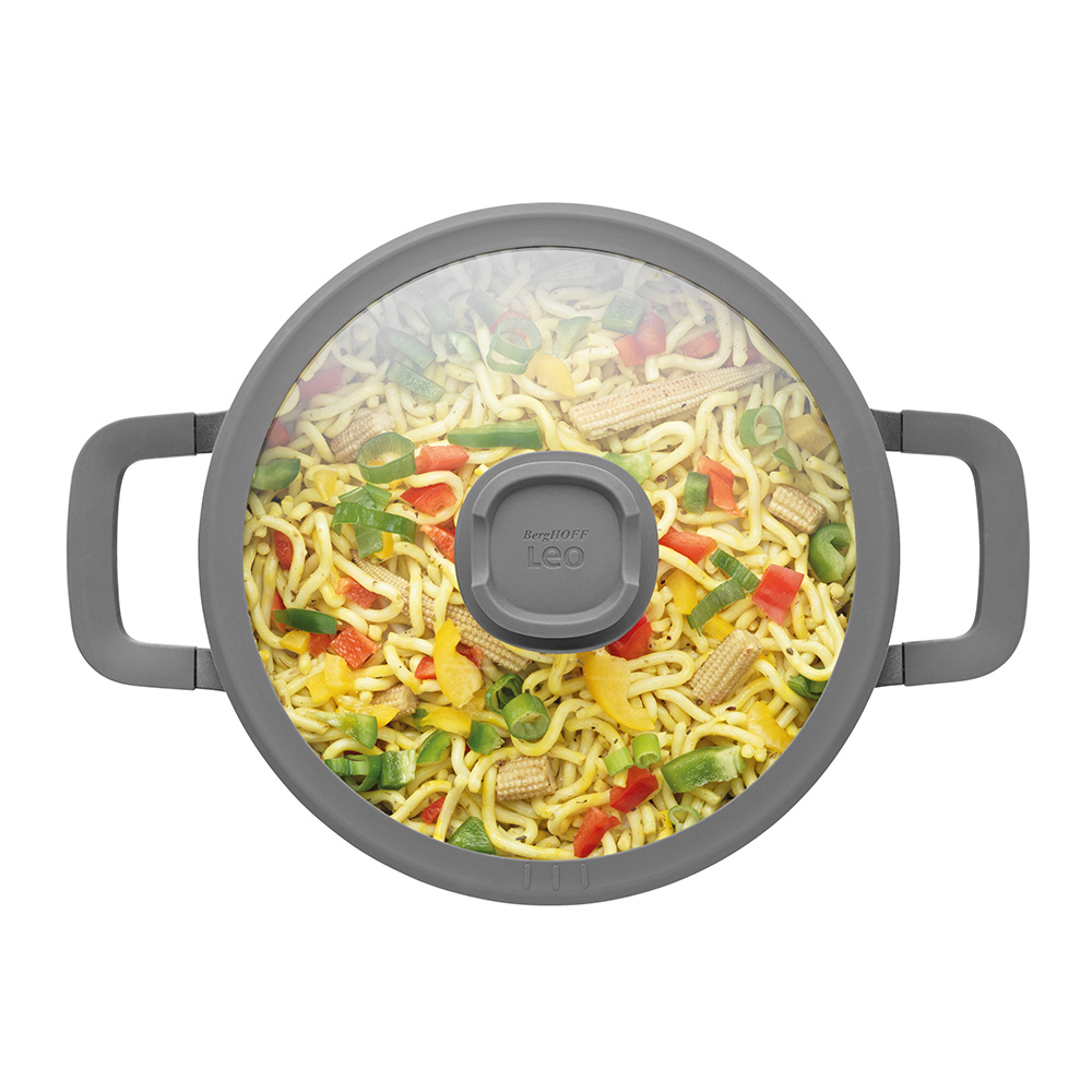 BergHOFF LEO STONE Yapışmaz Kapaklı Alüminyum Döküm Derin Tencere 24x14 cm - 2