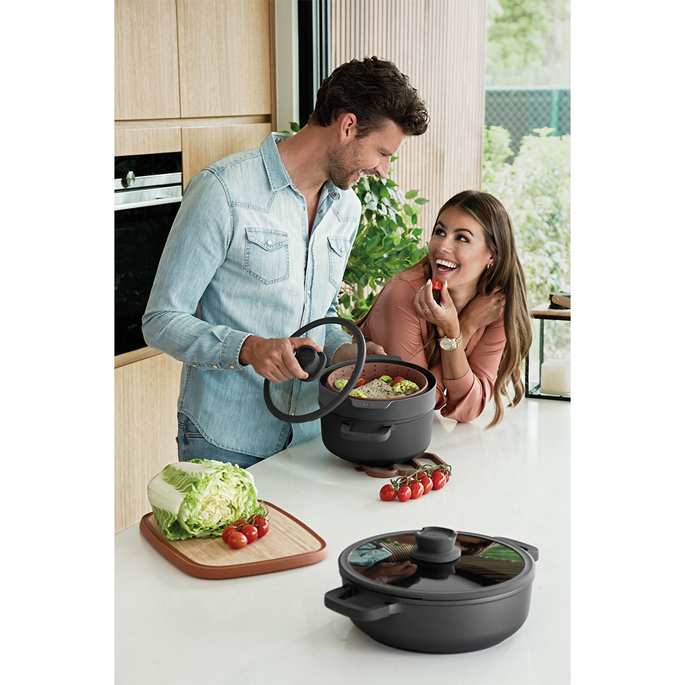 BergHOFF LEO STONE Yapışmaz Kapaklı Alüminyum Döküm Derin Tencere 24x14 cm - 4