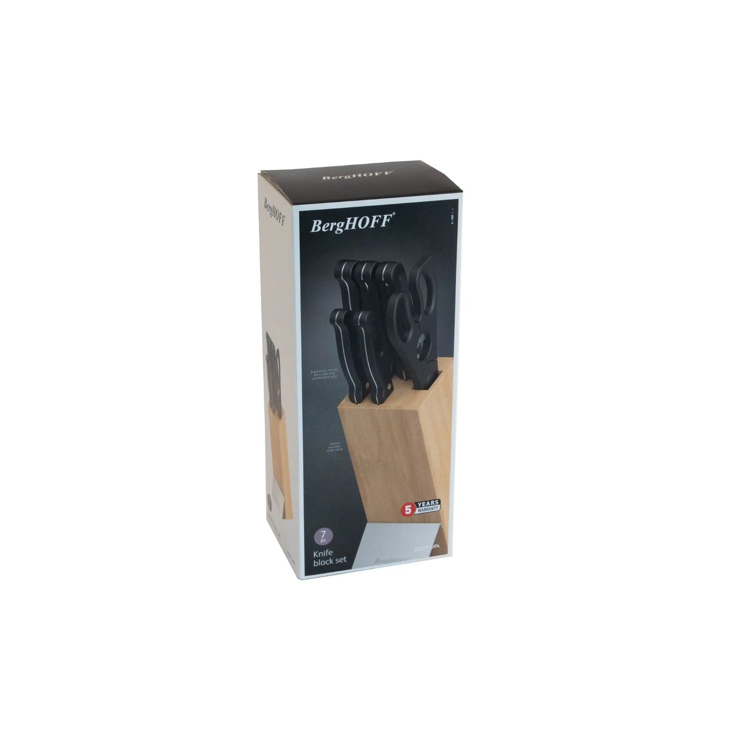 BerhgHOFF Dina Pica 7 Parça Bambu  Bloklu Paslanmaz Çelik Bıçak Seti - 6