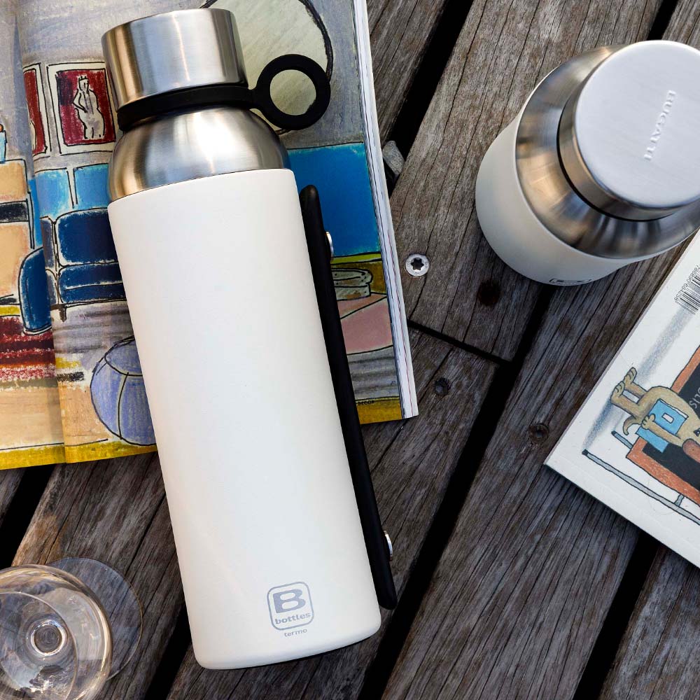 Bugatti Termo Taşıma Kulplu Paslanmaz Çelik Mat Beyaz Termos 1500Ml - 2