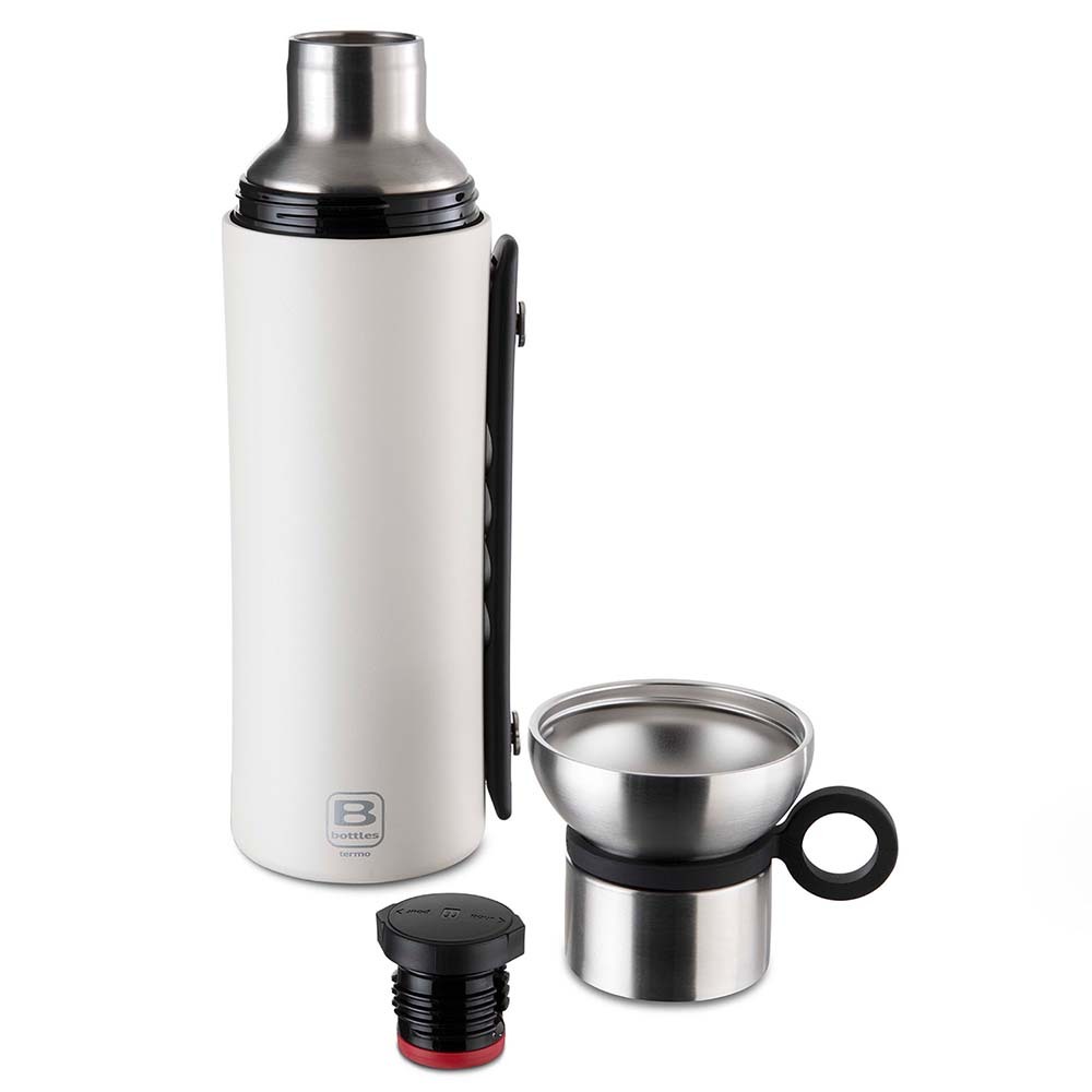 Bugatti Termo Taşıma Kulplu Paslanmaz Çelik Mat Beyaz Termos 1500Ml - 2