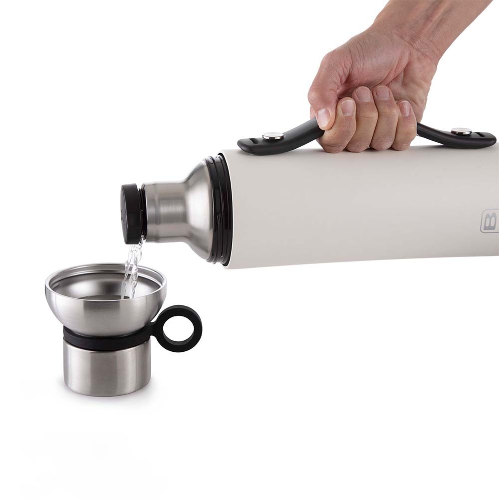Bugatti Termo Taşıma Kulplu Paslanmaz Çelik Mat Beyaz Termos 1500Ml - 3
