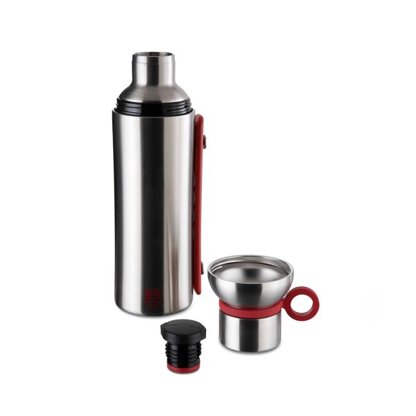 Bugatti Termo Taşıma Kulplu Paslanmaz Çelik Mat Gümüş Rengi Termos 1500Ml - 3