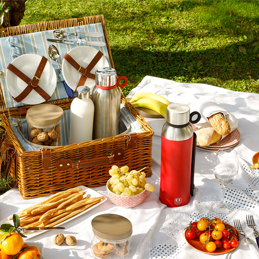 Bugatti Termo Taşıma Kulplu Paslanmaz Çelik Mat Gümüş Rengi Termos 1500Ml - 2