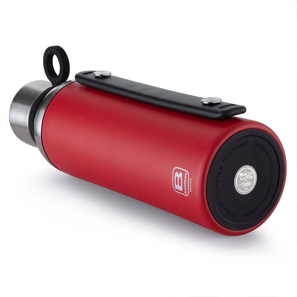 Bugatti Termo Taşıma Kulplu Paslanmaz Çelik Mat Kırmızı Termos 1500Ml - 5