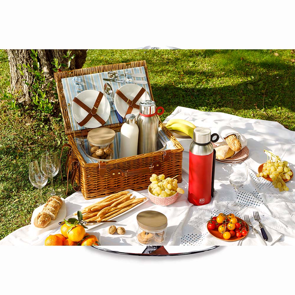 Bugatti Termo Taşıma Kulplu Paslanmaz Çelik Mat Kırmızı Termos 1500Ml - 2