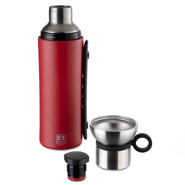 Bugatti Termo Taşıma Kulplu Paslanmaz Çelik Mat Kırmızı Termos 1500Ml - 2