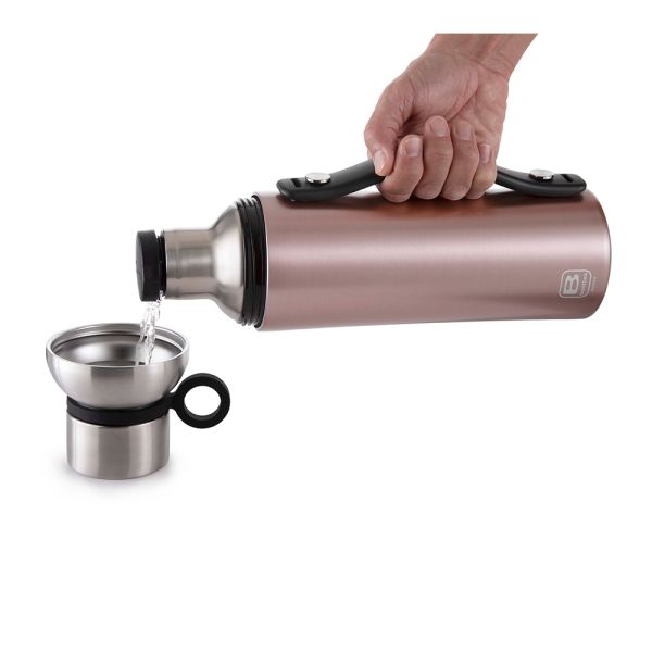 Bugatti Termo Taşıma Kulplu Paslanmaz Çelik Rose Gold Termos 1500Ml - 3
