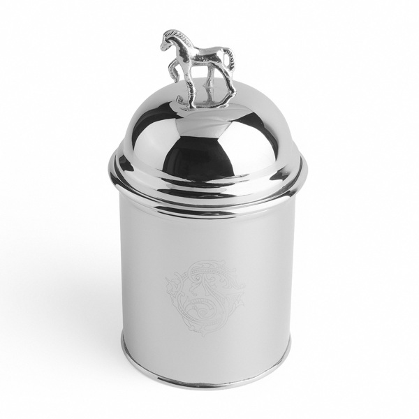 Dekoratif At Figürlü Paslanmaz Çelik Kavanoz 15 cm