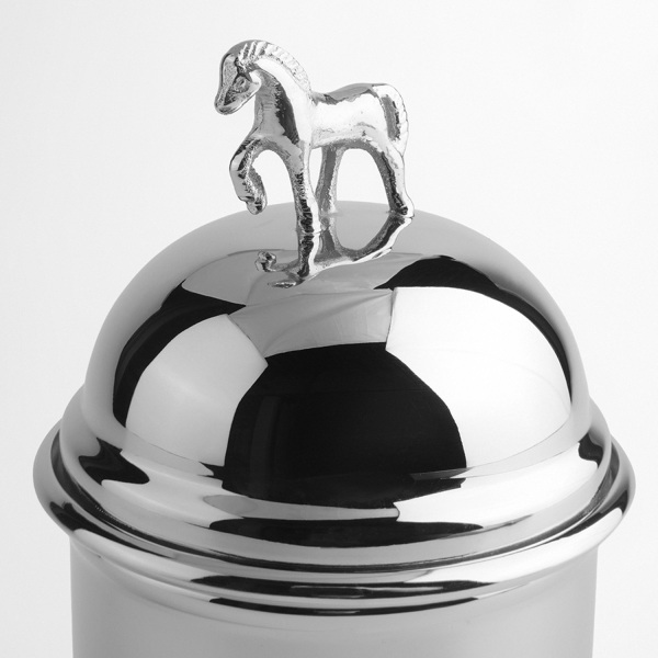 Dekoratif At Figürlü Paslanmaz Çelik Kavanoz 15 cm (1)