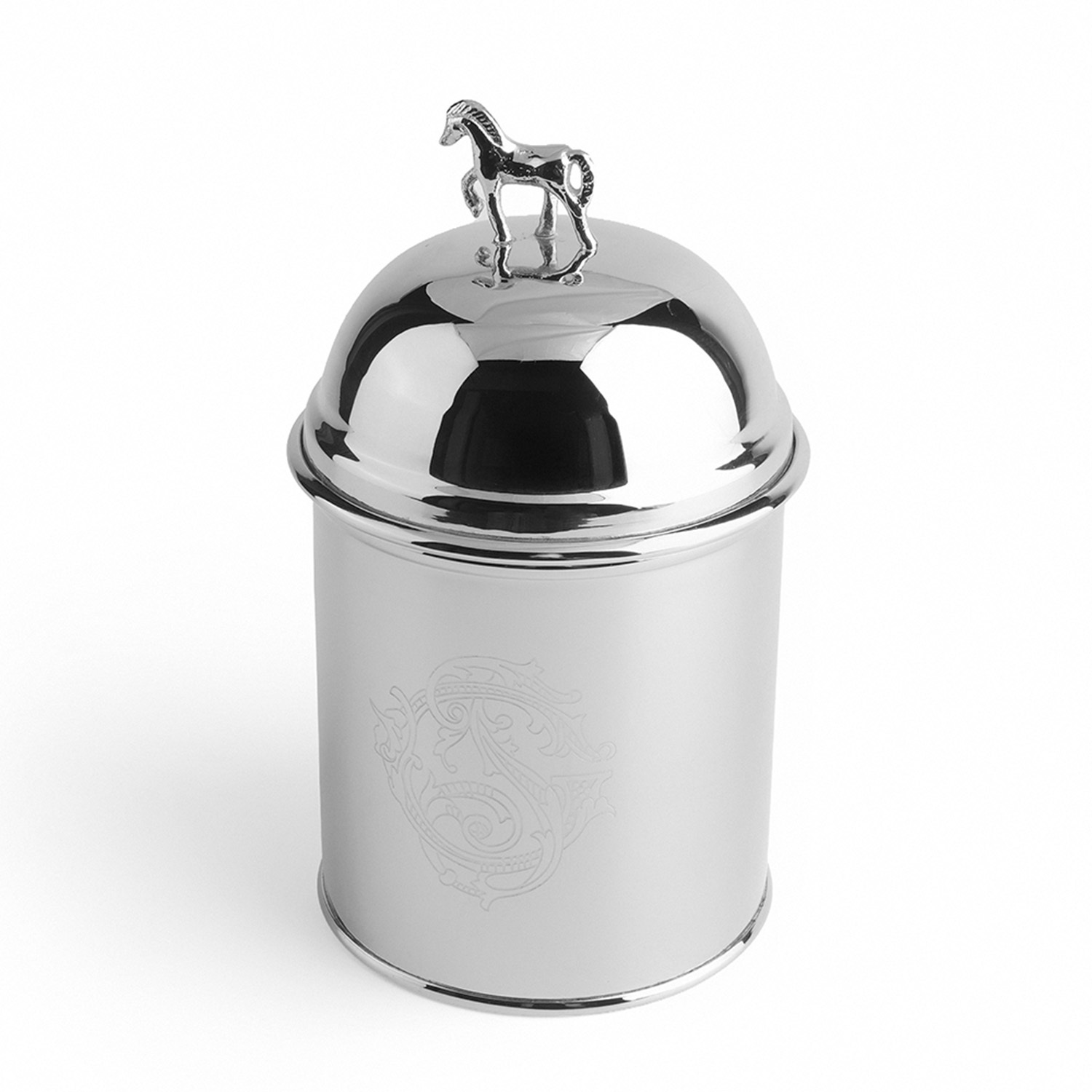 Dekoratif At Figürlü Paslanmaz Çelik Kavanoz 17 cm - 1