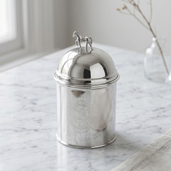 Dekoratif At Figürlü Paslanmaz Çelik Kavanoz 17 cm - 3