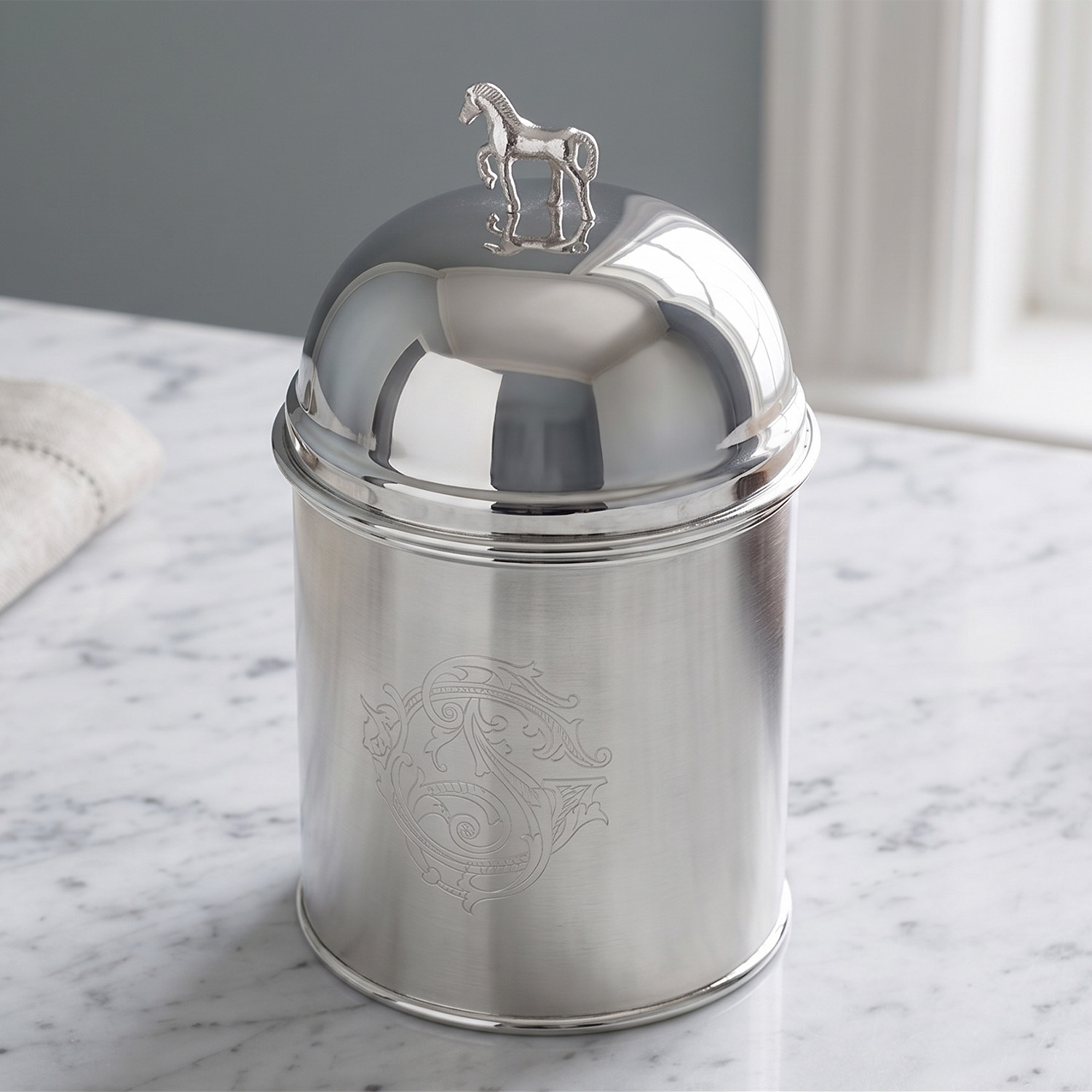 Dekoratif At Figürlü Paslanmaz Çelik Kavanoz 20 cm - 3