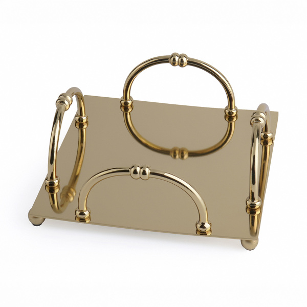 Dekoratif Gold Paslanmaz Çelik Peçetelik 16 cm - 1