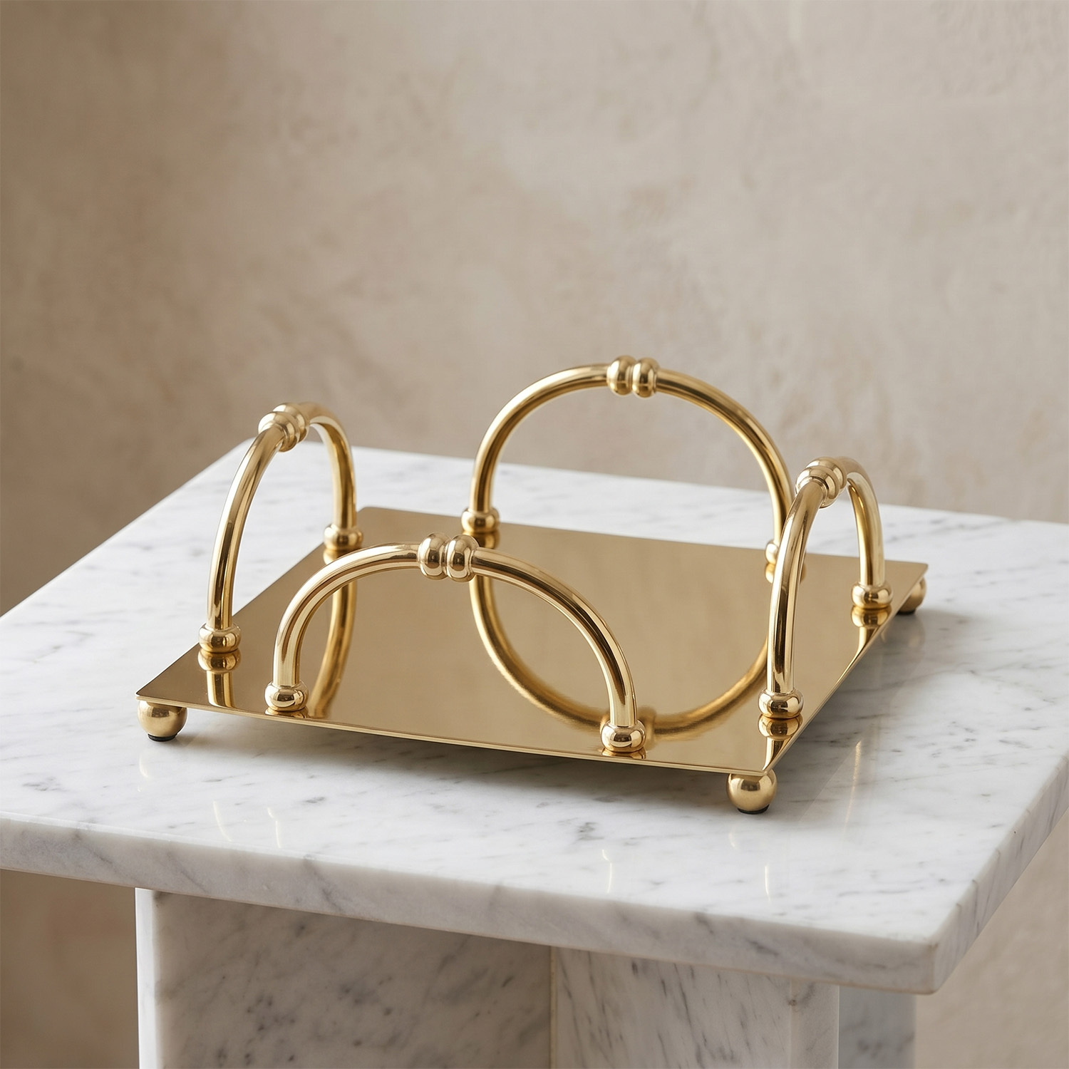 Dekoratif Gold Paslanmaz Çelik Peçetelik 16 cm - 2