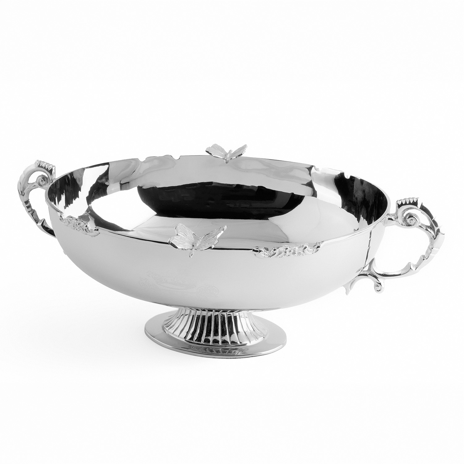 Dekoratif Kelebek Detaylı Ayaklı Paslanmaz Çelik Gondol 39 cm - 1