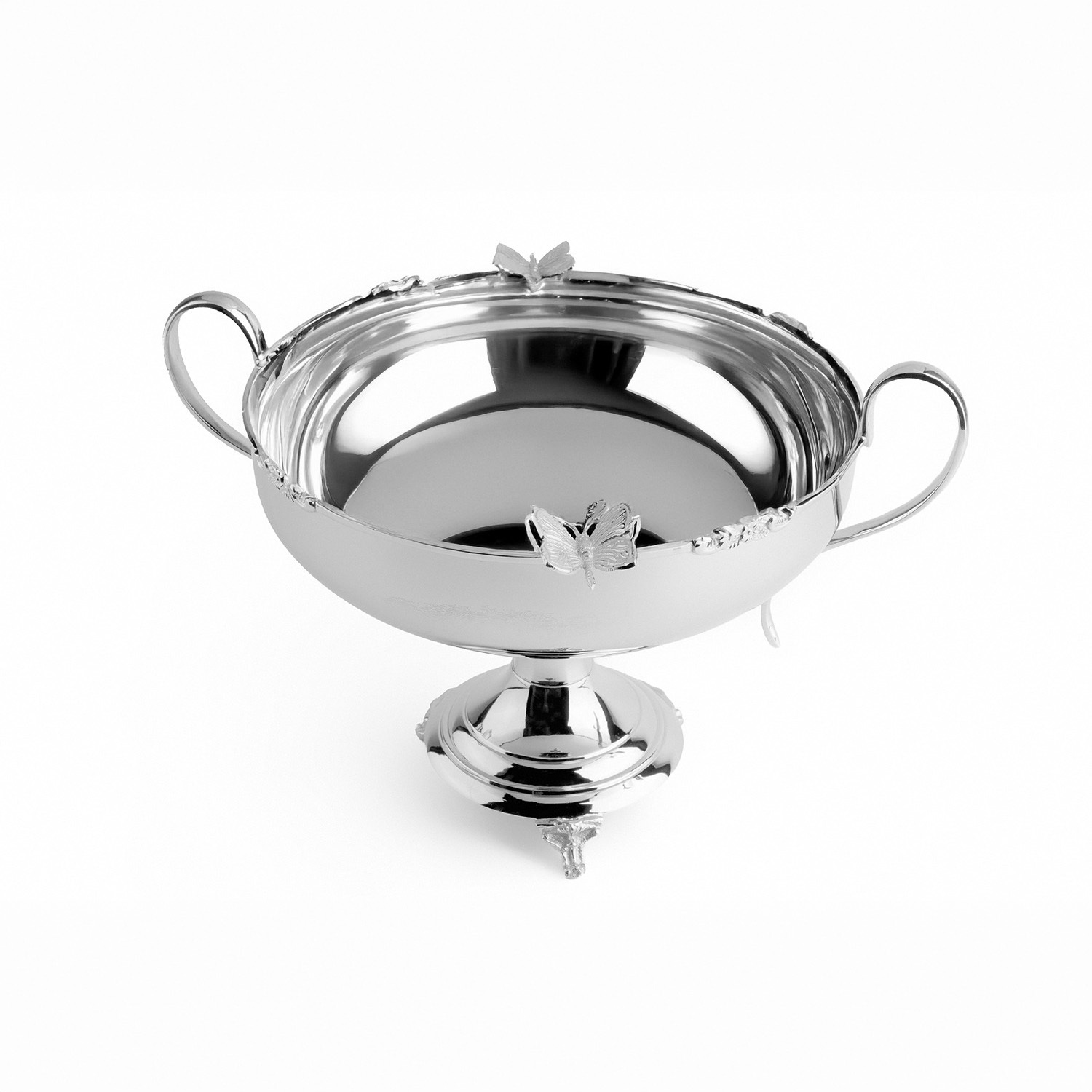 Dekoratif Kelebek Detaylı Ayaklı Paslanmaz Çelik Gondol - 1