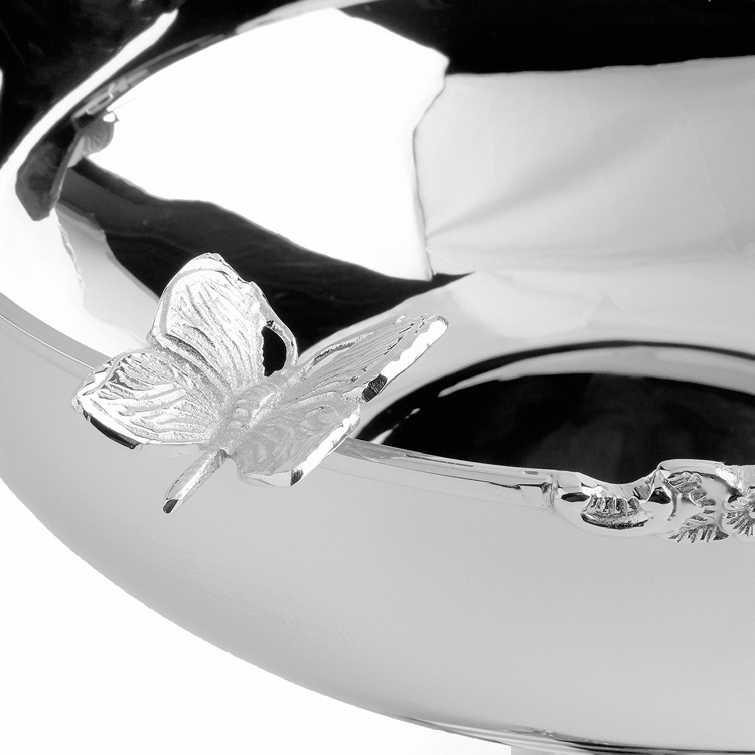 Dekoratif Kelebek Detaylı Ayaklı Paslanmaz Çelik Gondol - 2