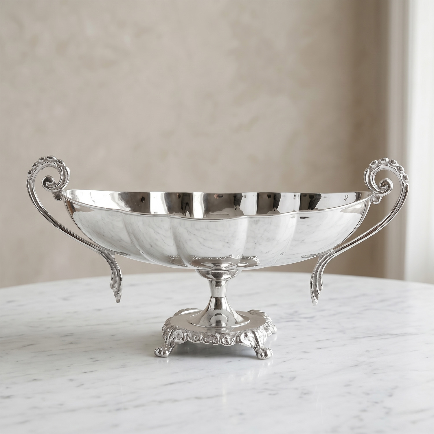 Dekoratif Klasik Kulplu Ayaklı Paslanmaz Çelik Gondol - 3