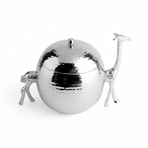 Dekoratif Zürafa Figürlü Paslanmaz Çelik Kutu 29 cm