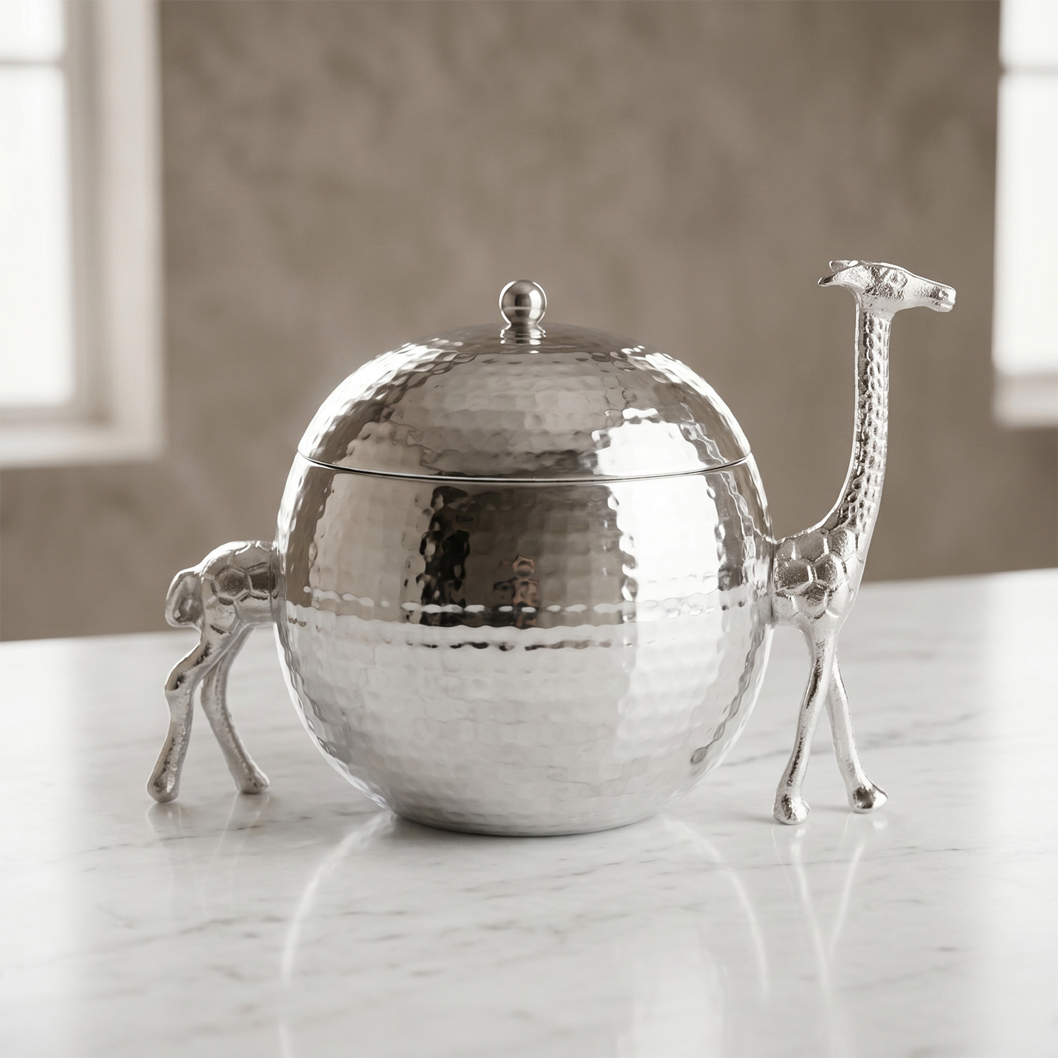 Dekoratif Zürafa Figürlü Paslanmaz Çelik Kutu 29 cm - 3