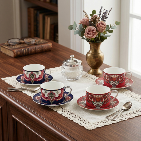 Etro Bone 4Lu Çay Fincani Seti 180Cc (1)
