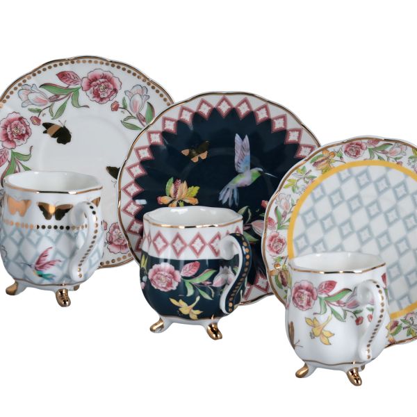 Lucky Art - Evelyn Bone 6Li Ayakli Kahve Fincani Seti (1)