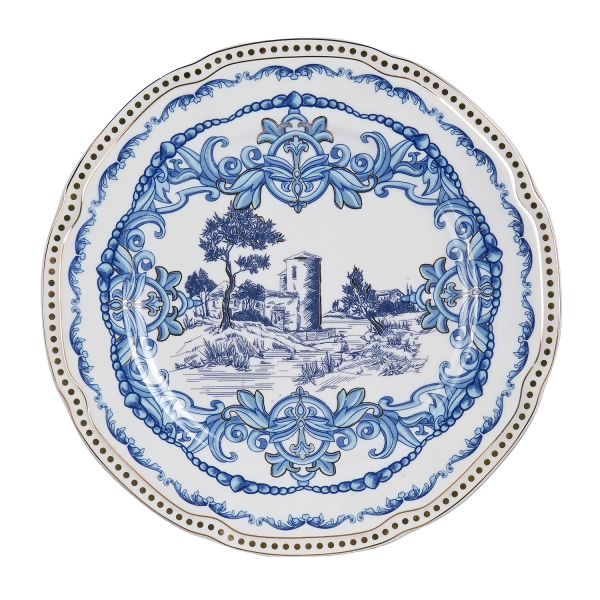 Florance Mavi&Beyaz Desenli New Bone China Porselen 24 parça Yemek Takımı - 3
