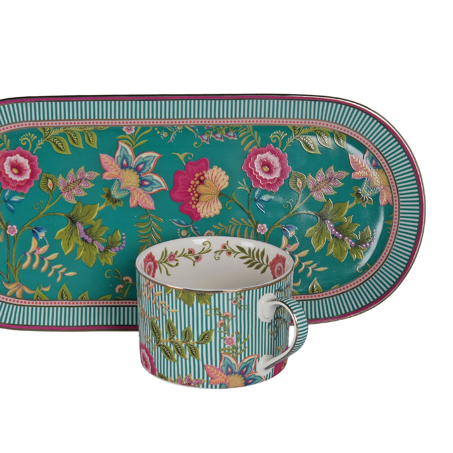 Florine Bone Tek Kişilik Tepsili Cay Fincan Seti - 3