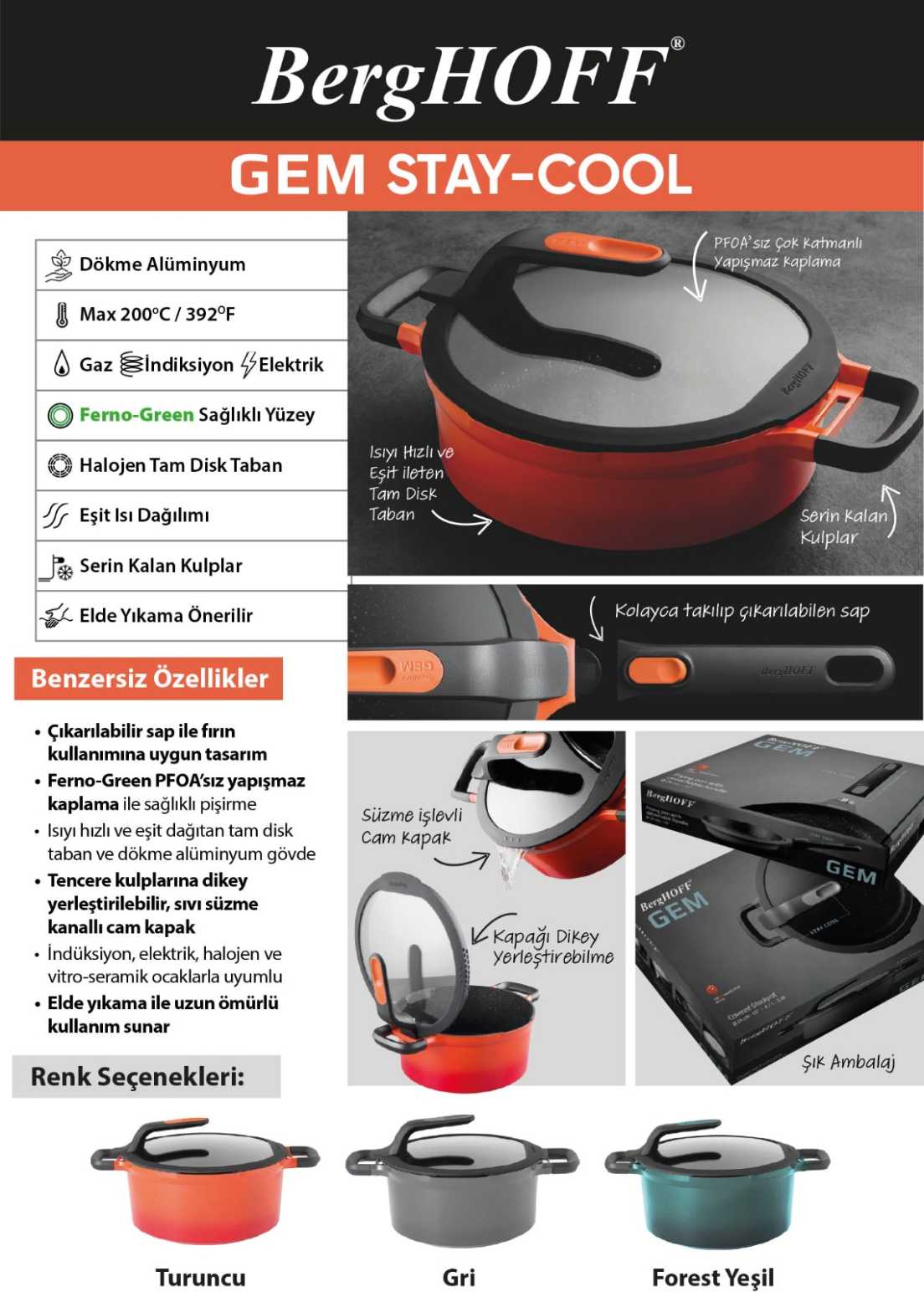 Gem Stay Cool Pilav Tenceresi Forest 26 Cm - 3