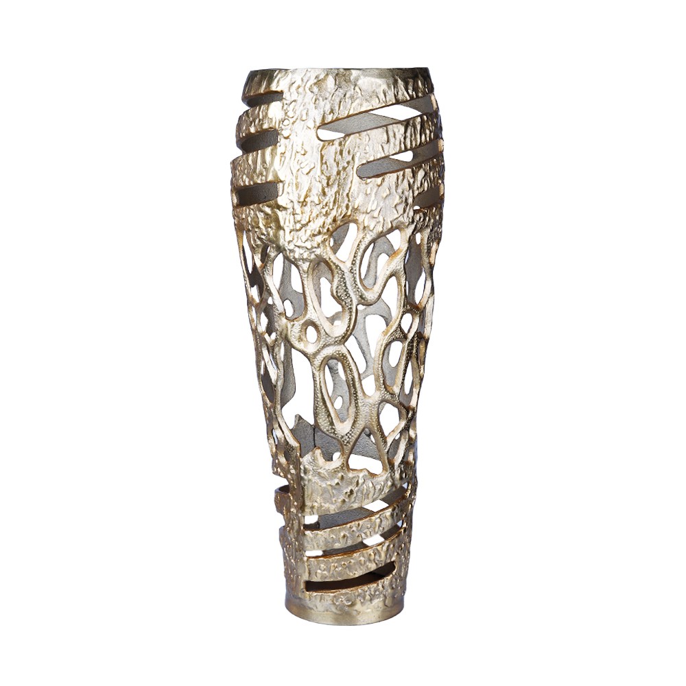 Luckyart Alüminyum Döküm Gold Dekoratif Vazo 63 cm - 1
