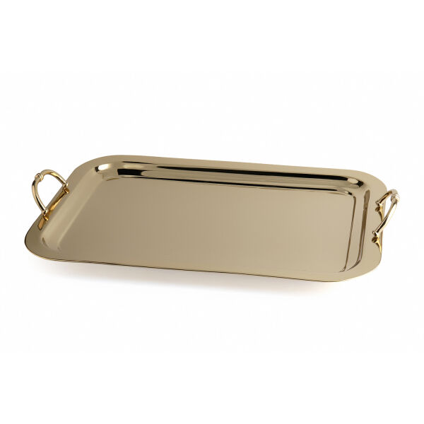 Gold Paslanmaz Çelik Dekoratif Büyük Tepsi 63 cm