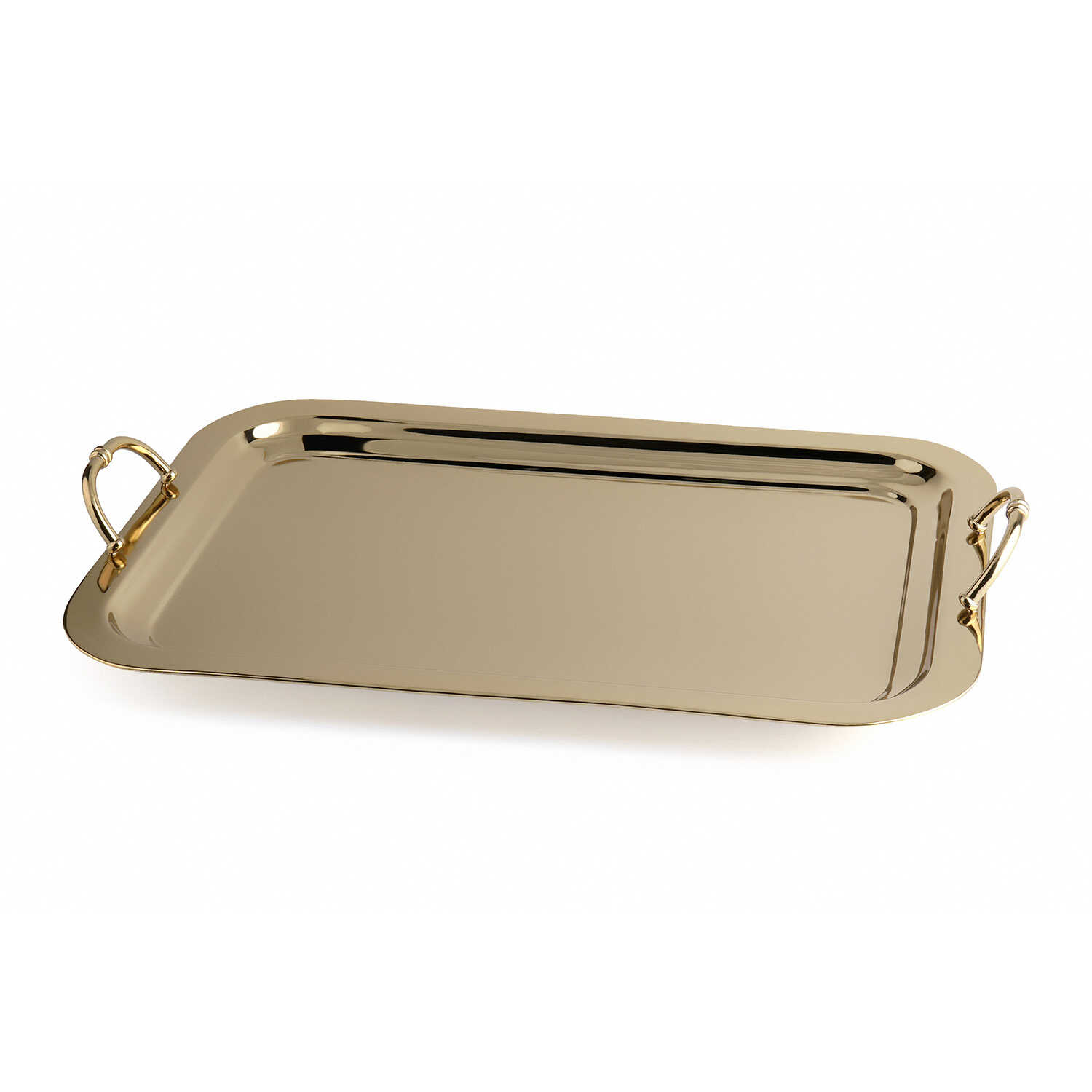 Gold Paslanmaz Çelik Dekoratif Büyük Tepsi 63 cm - 1