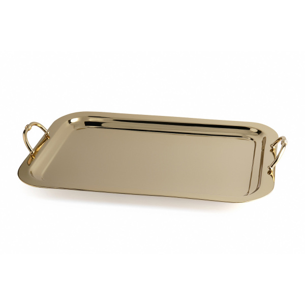 Gold Paslanmaz Çelik Dekoratif Büyük Tepsi 63 cm