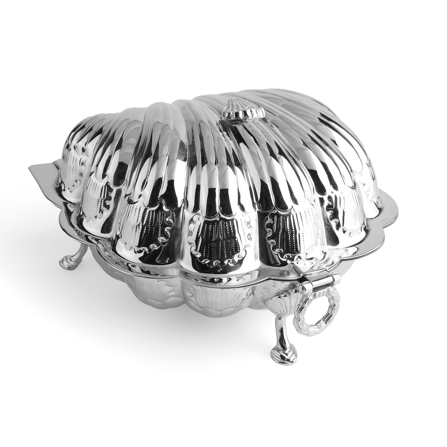 İstiridye Formlu Pirinç Dekoratif Aksesuar Kutusu 19 cm - 3