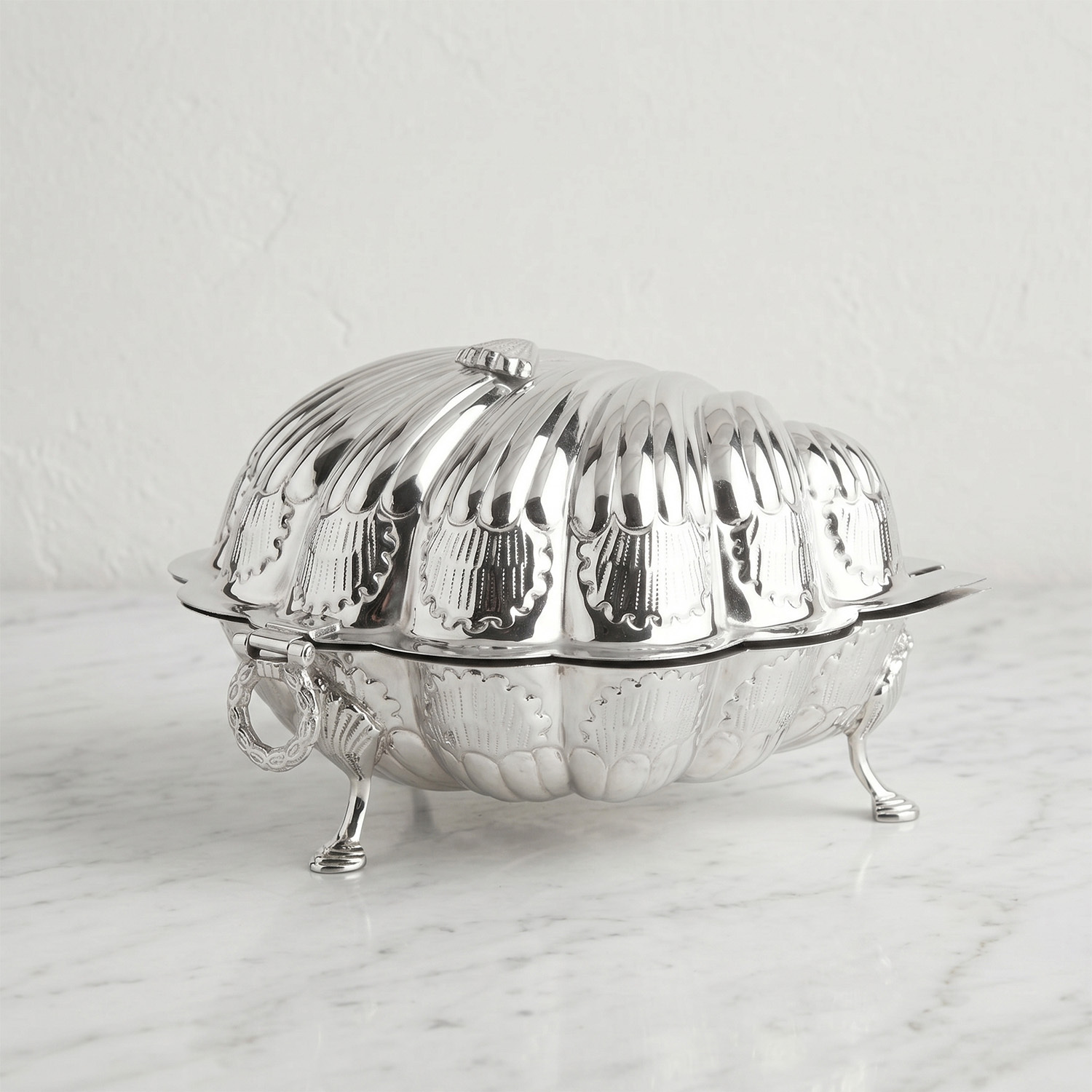 İstiridye Formlu Pirinç Dekoratif Aksesuar Kutusu 19 cm - 4