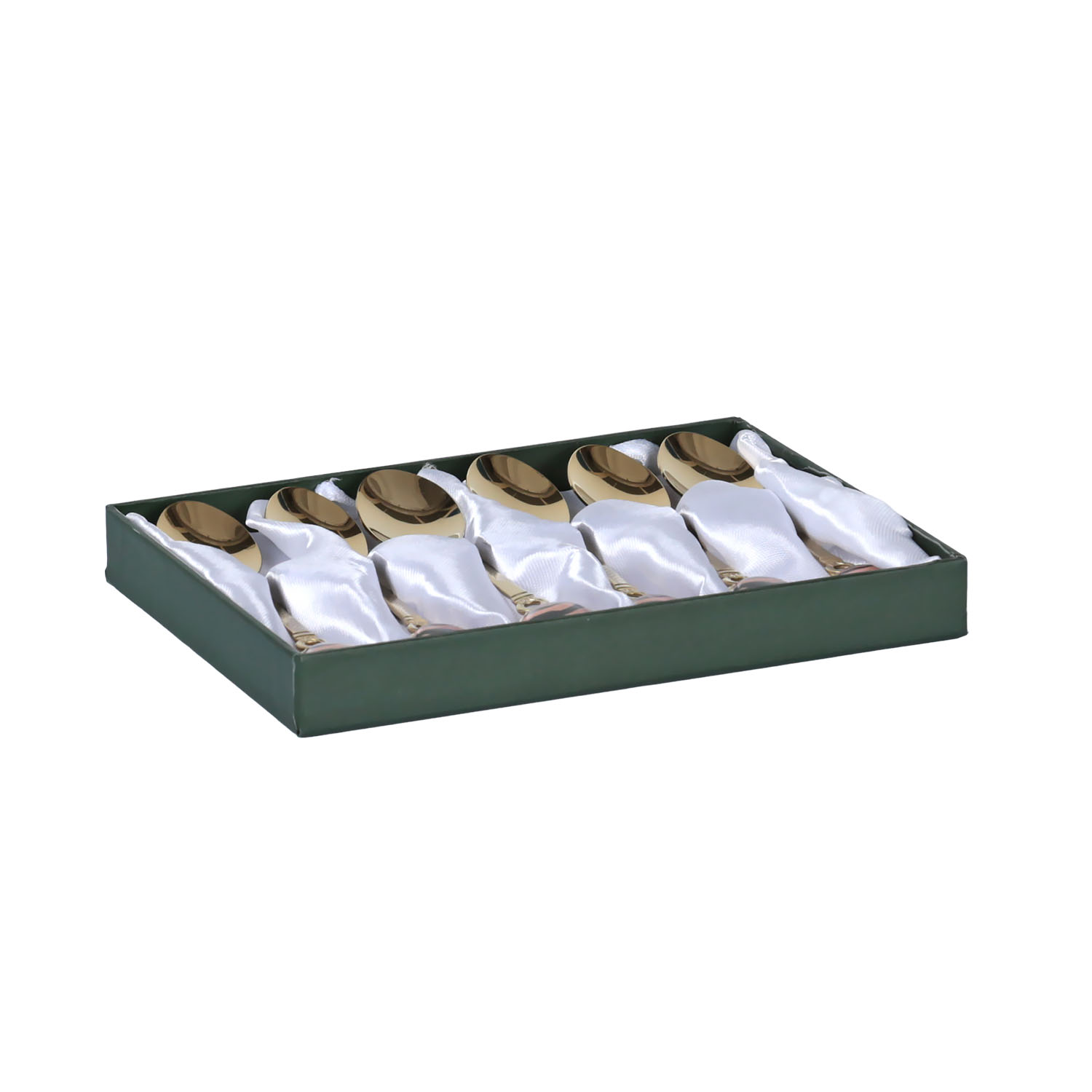 Lucky Art Juliet Paslanmaz Çelik Porselen 6 lı Çay Kaşığı Seti - 5