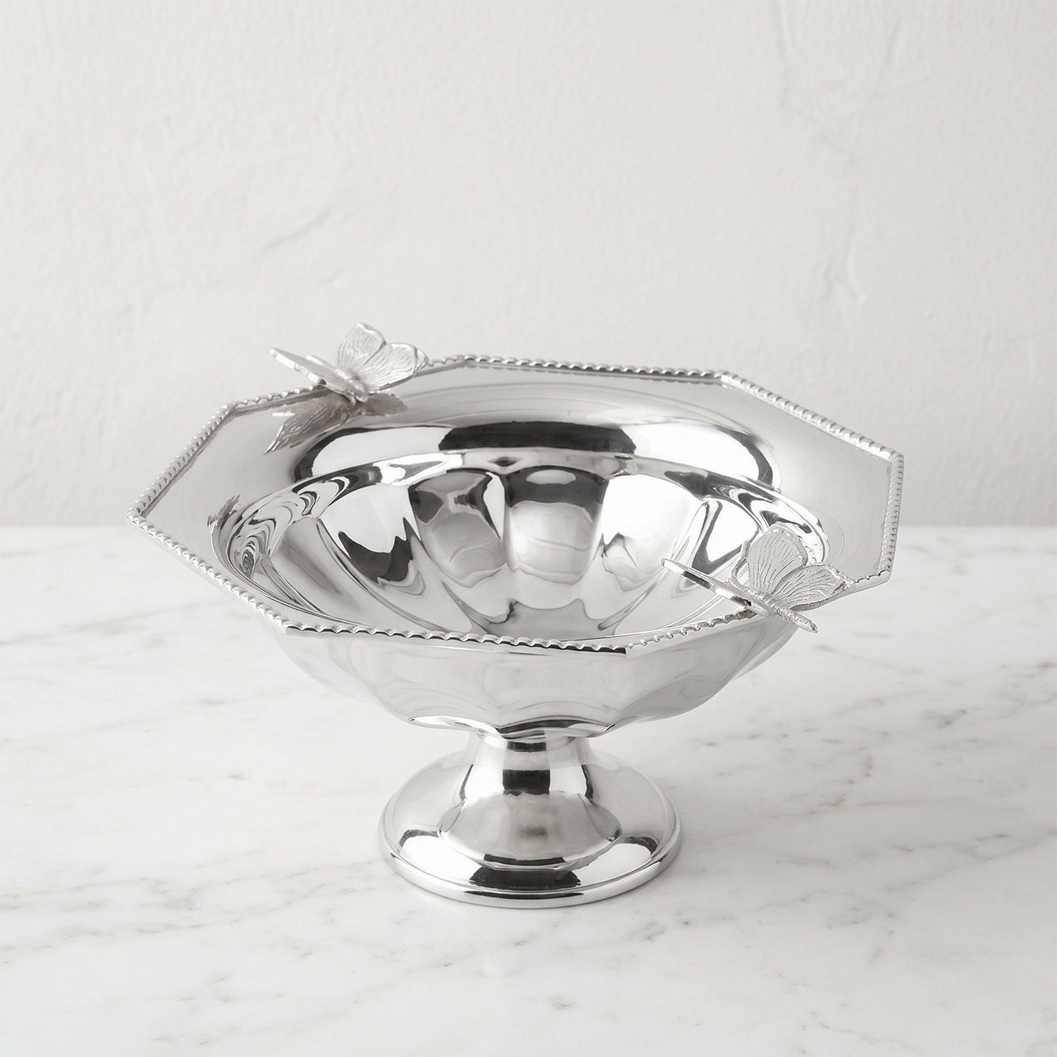 Kelebek Figürlü Paslanmaz Çelik Dekoratif Gondol 22 cm - 3