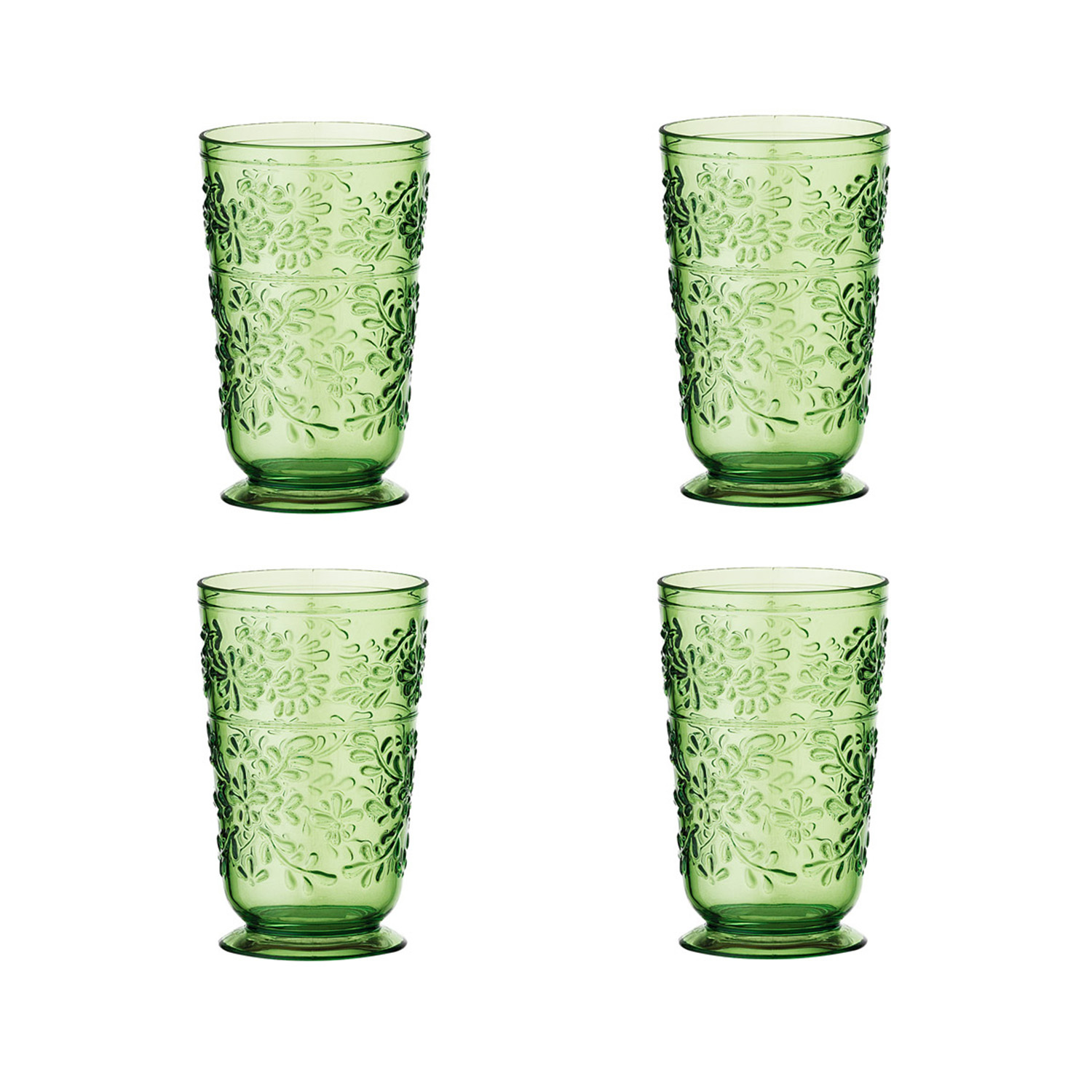 Laurus Akrilik Yeşil 4’lü Bardak Seti 450ml - 1