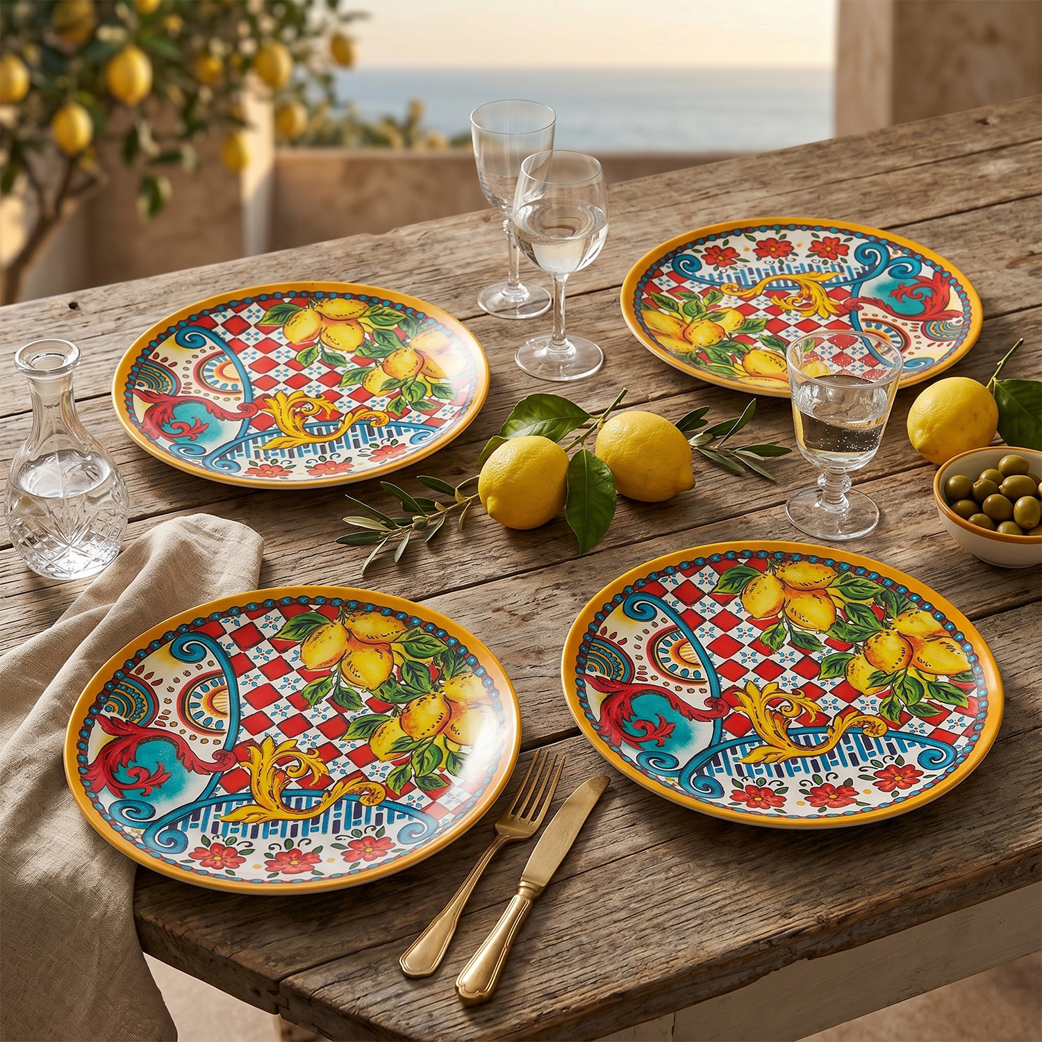 Lemozia Melamin 23 cm 4’lü Tabak Seti - 2