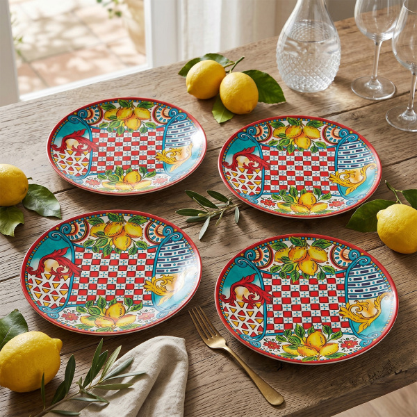 Lemozia Melamin 27 cm 4’lü Servis Tabağı Seti (1)