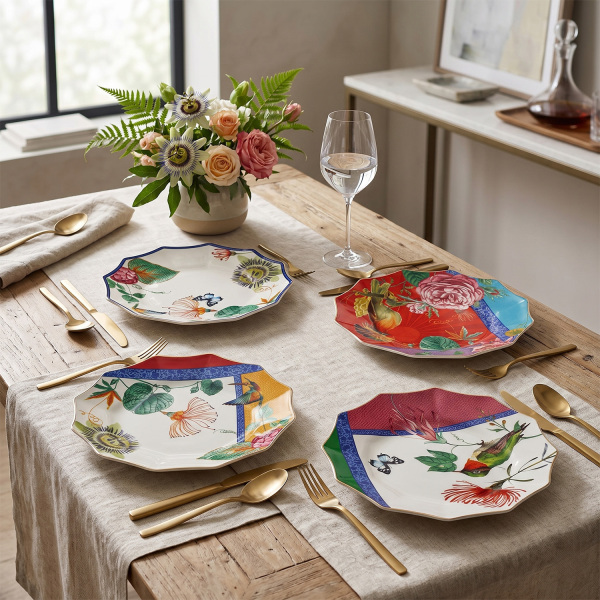 Liorine Bone 25 cm 4’lü Yemek Tabağı Seti (1)