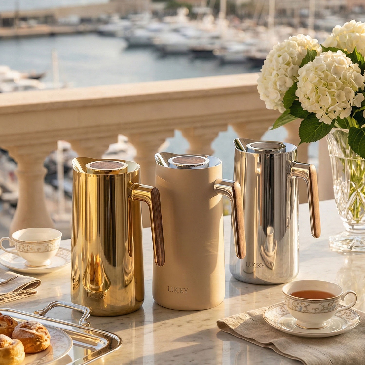 Lucky Art 1L Çelik Gövdeli Karaf Termos Gold - 2