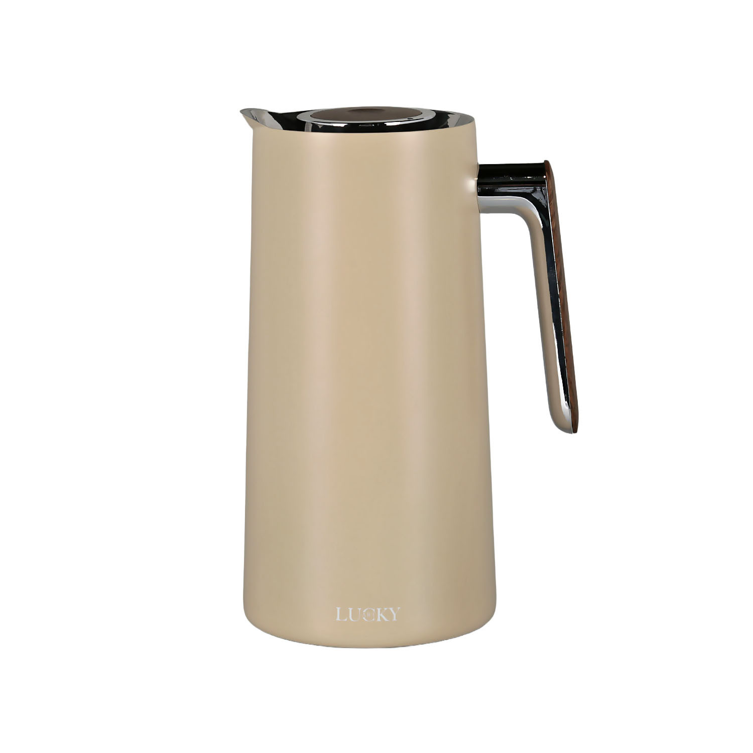 Lucky Art 1L Çelik Gövdeli Karaf Termos Krem - 1