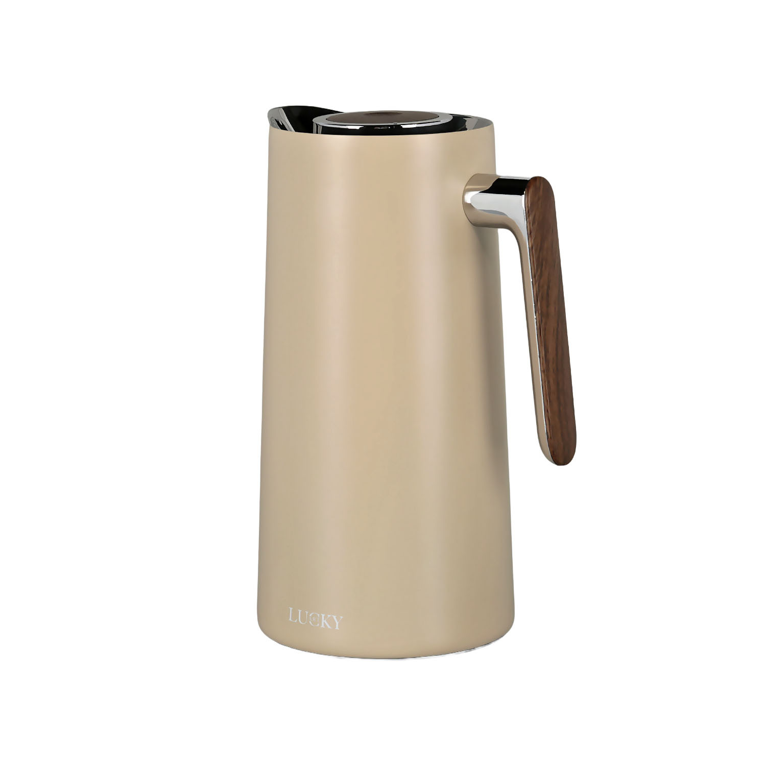 Lucky Art 1L Çelik Gövdeli Karaf Termos Krem - 2