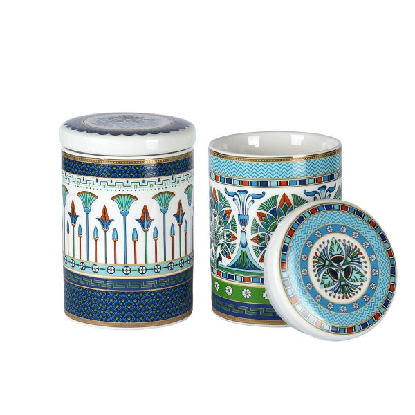 Lucky Art - Lucky Art Calista New Bone China Porselen 13cm 2li Kavanoz Seti (1)