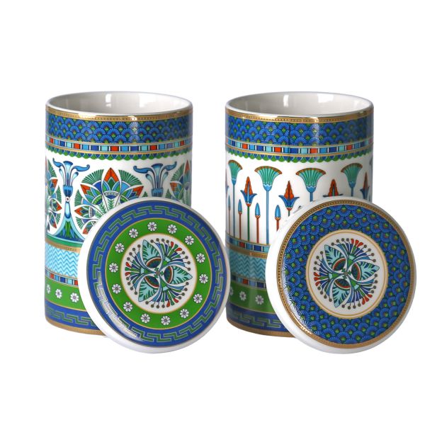 Lucky Art - Lucky Art Calista New Bone China Porselen 15cm 2li Kavanoz Seti (1)